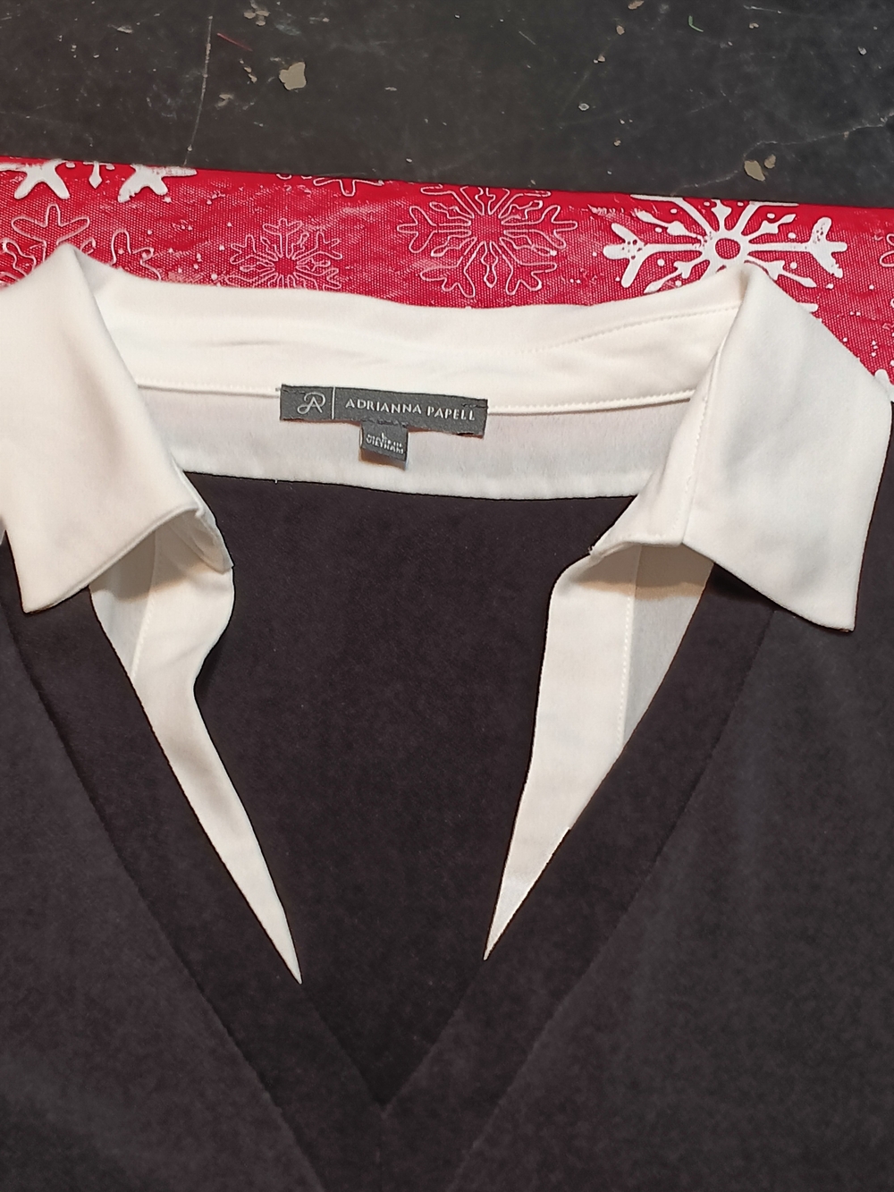 Charming Collared Flutter Sleeve Top - Beige/Black - Picture 9 of 11